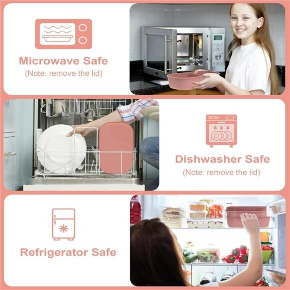 Bento Lunch Box Set 3 Tier Stackable Containers with Lunch Bag Utensils Leakproo - Picture 5 of 8